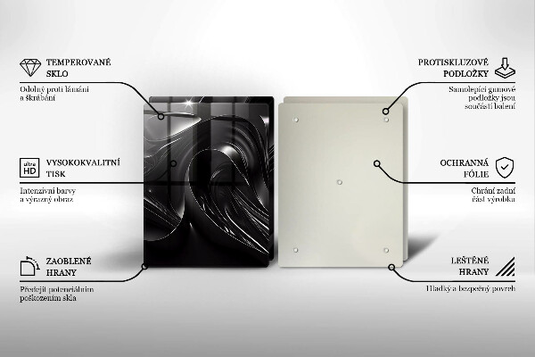 Induction hob cover Black mass abstraction