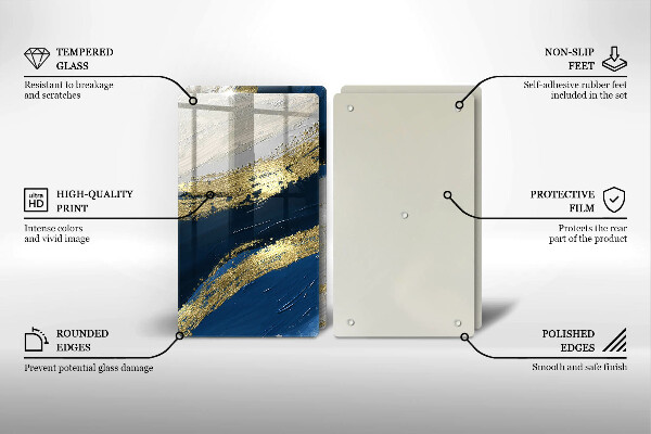 Induction hob cover Texture with gold