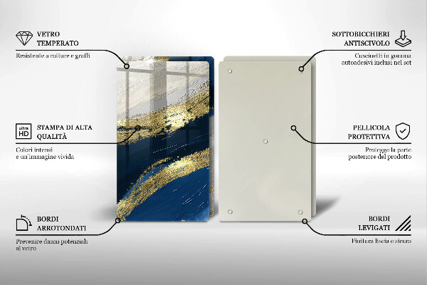 Induction hob cover Texture with gold