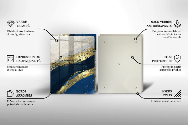 Induction hob cover Texture with gold