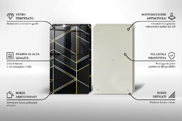 Induction hob cover Abstraction of the triangles