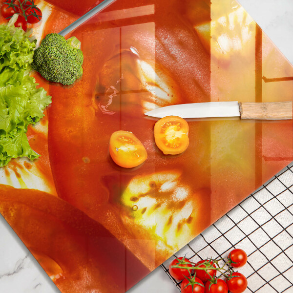 Induction hob cover A slice of red tomato
