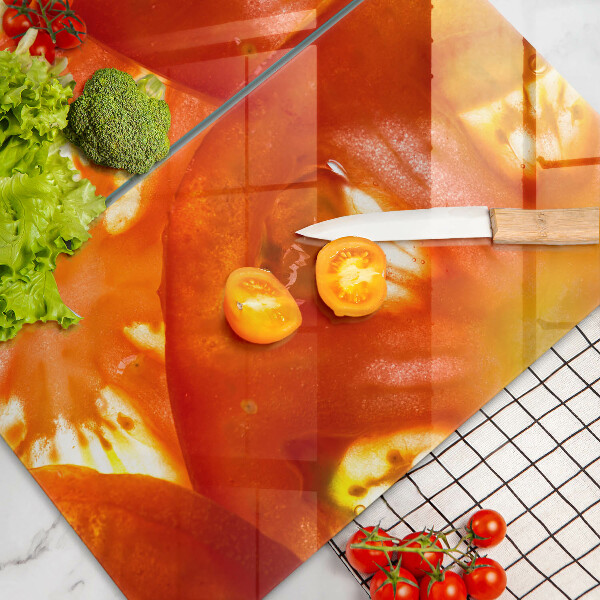 Induction hob cover A slice of red tomato