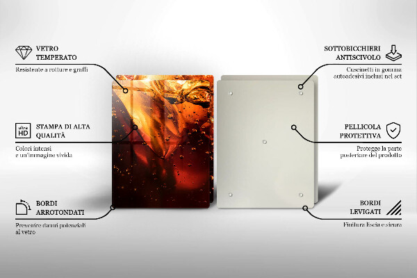 Induction hob cover Cola drink with ice