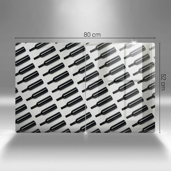 Induction hob cover Black bottles of wine