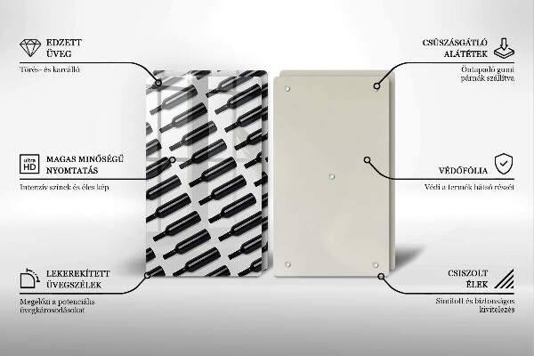 Induction hob cover Black bottles of wine