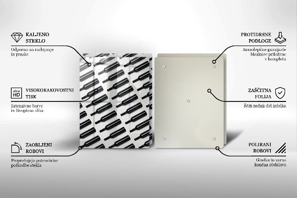 Induction hob cover Black bottles of wine