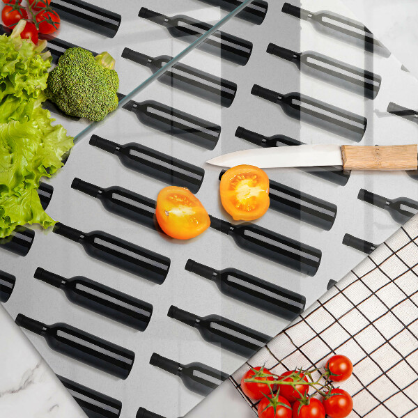Induction hob cover Black bottles of wine
