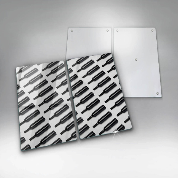 Induction hob cover Black bottles of wine