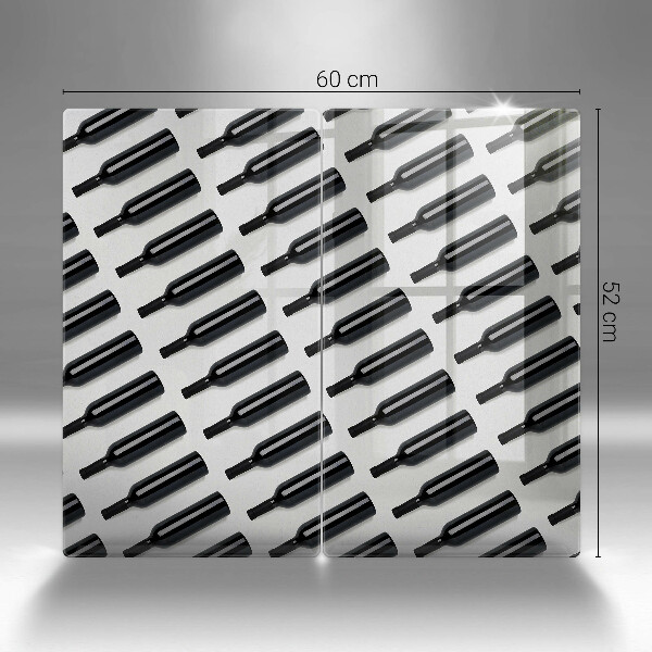 Induction hob cover Black bottles of wine