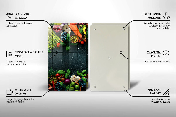 Induction hob cover Fresh vegetables