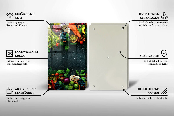 Induction hob cover Fresh vegetables