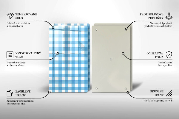 Worktop saver Blue-white grille