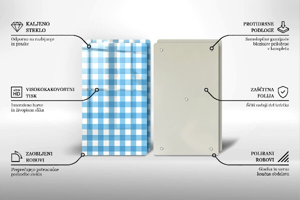 Worktop saver Blue-white grille