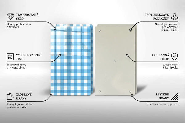 Worktop saver Blue-white grille