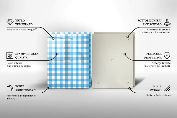 Worktop saver Blue-white grille