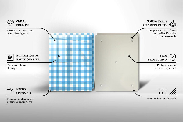 Worktop saver Blue-white grille