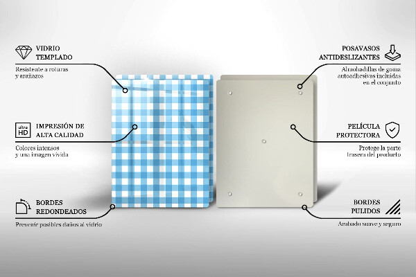 Worktop saver Blue-white grille