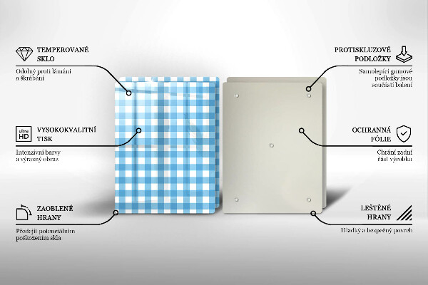 Worktop saver Blue-white grille