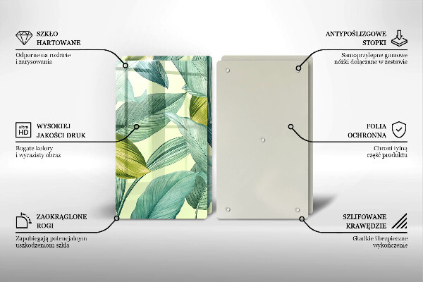 Worktop saver Green tropical leaves