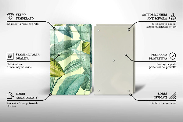 Worktop saver Green tropical leaves