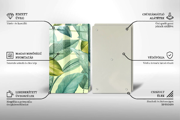 Worktop saver Green tropical leaves