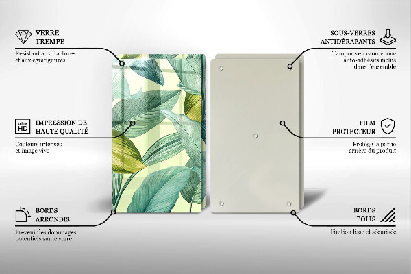 Worktop saver Green tropical leaves