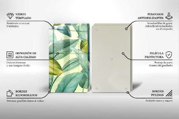 Worktop saver Green tropical leaves