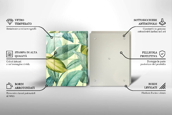 Worktop saver Green tropical leaves