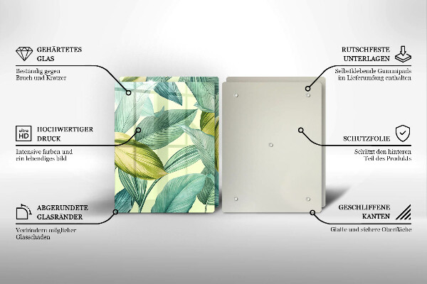 Worktop saver Green tropical leaves