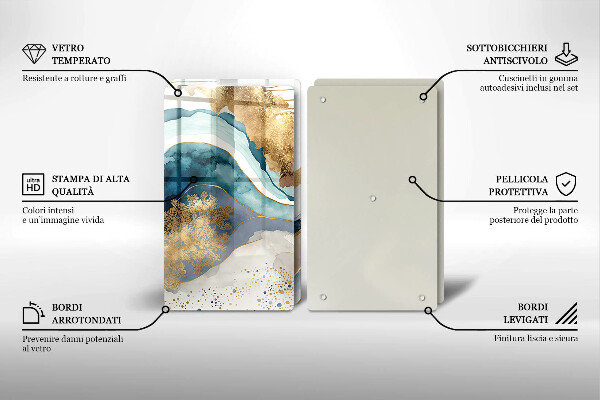 Kitchen worktop saver Colorful marble