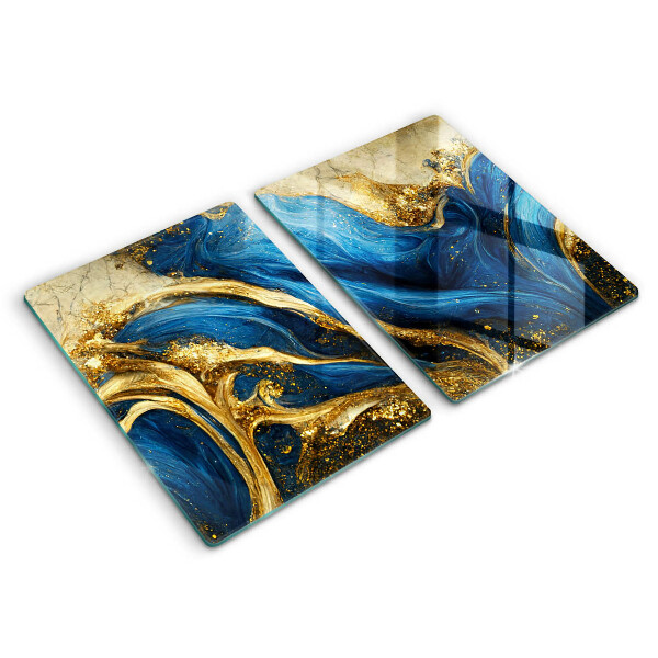 Worktop saver Blue-gold marble