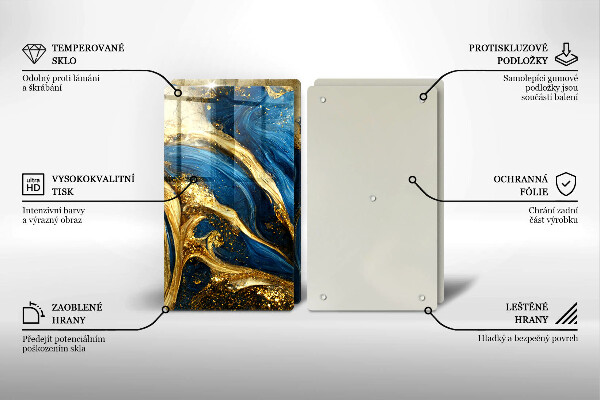 Worktop saver Blue-gold marble