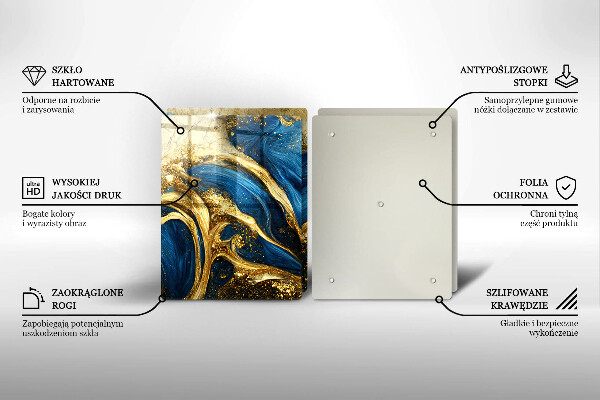 Worktop saver Blue-gold marble