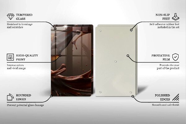 Induction hob cover Liquid chocolate