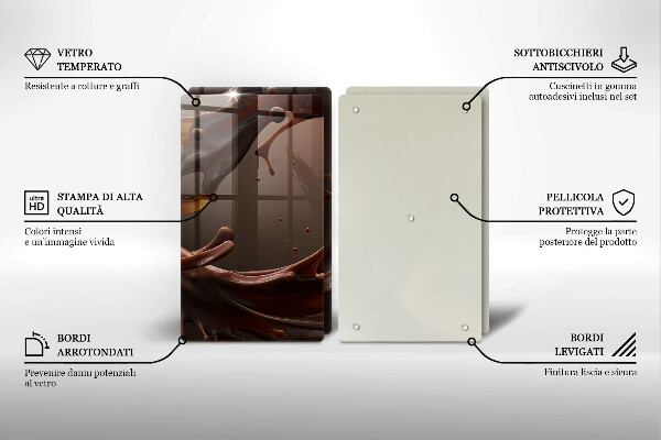 Induction hob cover Liquid chocolate