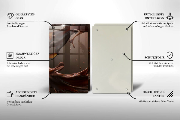 Induction hob cover Liquid chocolate