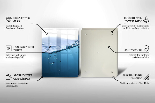 Induction hob cover Blue water