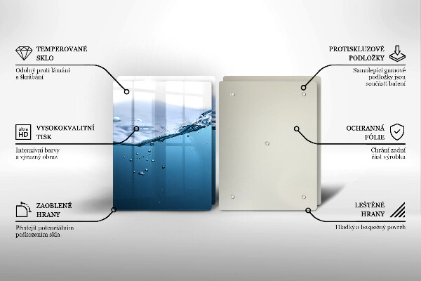 Induction hob cover Blue water