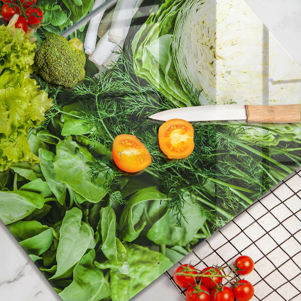 Induction hob cover Green vegetables