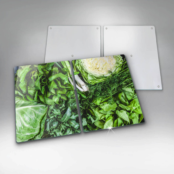 Induction hob cover Green vegetables
