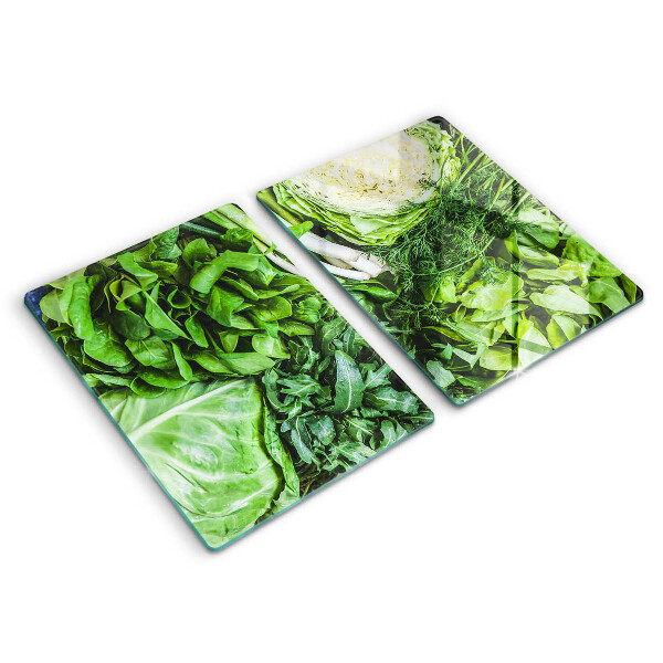 Induction hob cover Green vegetables