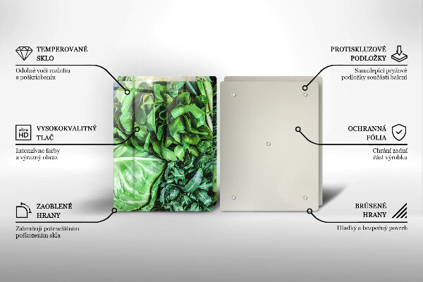 Induction hob cover Green vegetables