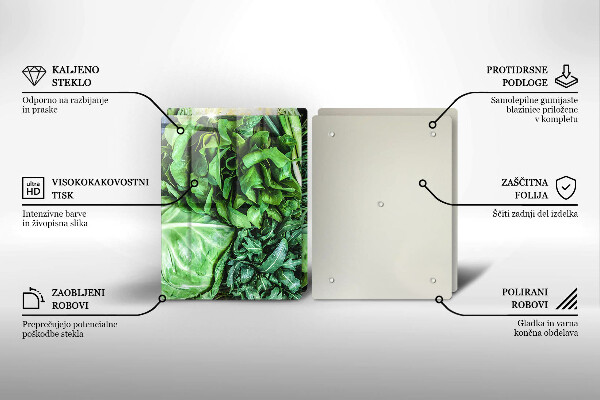 Induction hob cover Green vegetables