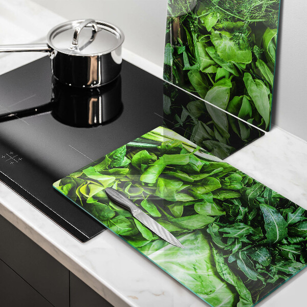 Induction hob cover Green vegetables