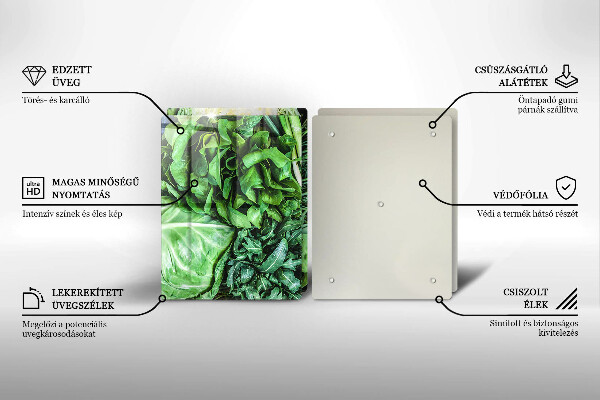 Induction hob cover Green vegetables