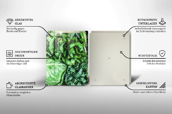 Induction hob cover Green vegetables