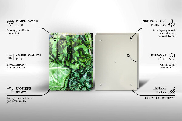 Induction hob cover Green vegetables