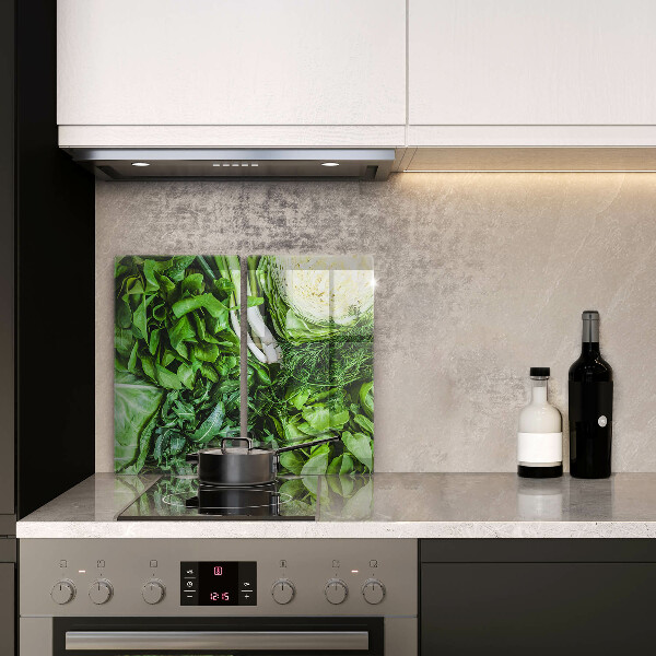 Induction hob cover Green vegetables