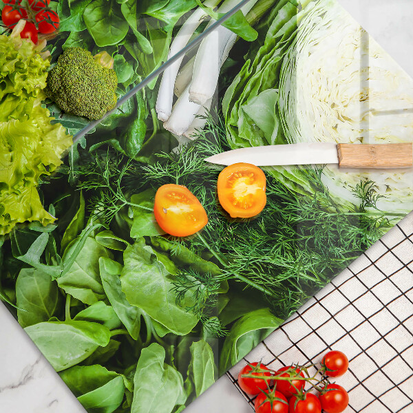 Induction hob cover Green vegetables